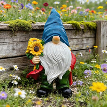 Load image into Gallery viewer, Bezseili Sunflower Bouquet Garden Gnome Statue – Hand-Painted Rustic Lawn & Home Decor