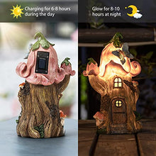 Load image into Gallery viewer, Solar Mushroom House & Gnome Figurine – Hand-Sculpted Waterproof Garden Light