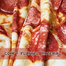 Load image into Gallery viewer, Double-Sided Pepperoni Pizza Fleece Blanket – Ultra-Soft Flannel Throw
