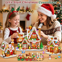 Load image into Gallery viewer, Christmas Village Advent Calendar – 24-Day Building Block Set with Lights