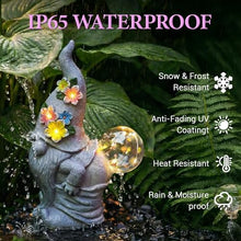 Load image into Gallery viewer, Solar Lighted Bubble Gnome Statue – Hand-Painted Outdoor Garden Light