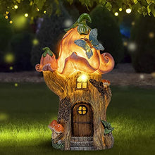 Load image into Gallery viewer, Solar Mushroom House & Gnome Figurine – Hand-Sculpted Waterproof Garden Light