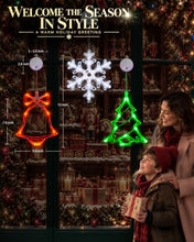Load image into Gallery viewer, Christmas Window Lights 3-Pack – Rechargeable LED Suction Decor