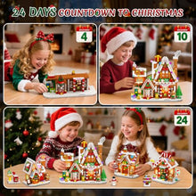 Load image into Gallery viewer, Christmas Village Advent Calendar – 24-Day Building Block Set with Lights
