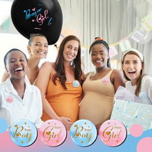 Load image into Gallery viewer, Gender Reveal Pins – 60 "Team Boy" & "Team Girl" Button Badges