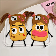 Load image into Gallery viewer, Cute 3D Kawaii Girl Phone Case with Keychain for iPhone 15 Pro Max