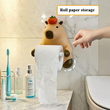 Load image into Gallery viewer, Capybara Toilet Paper Holder – Cute Wall-Mounted Bathroom Decor