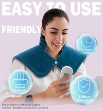 Load image into Gallery viewer, Weighted Neck & Shoulder Heating Pad – 6 Heat Settings