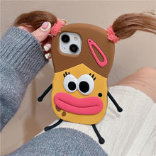 Load image into Gallery viewer, Cute 3D Kawaii Girl Phone Case with Keychain for iPhone 15 Pro Max