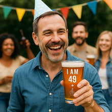 Load image into Gallery viewer, Funny 49 + 1 Middle Finger 50th Birthday Pint Glass | 16oz Gag Gift