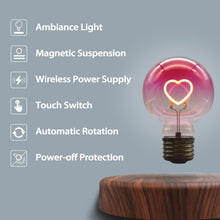 Load image into Gallery viewer, Magnetic Levitating Heart Bulb Lamp with Tray