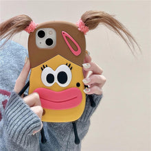 Load image into Gallery viewer, Cute 3D Kawaii Girl Phone Case with Keychain for iPhone 15 Pro Max
