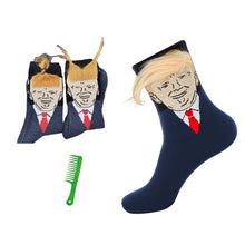 Load image into Gallery viewer, Funny Donald Trump 3D Hair Socks | Novelty Political Humor Gag Gift
