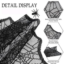 Load image into Gallery viewer, Black Lace Spider Web Table Runner (18 x 72 Inches) - Halloween Table Decor