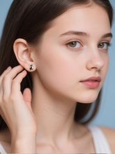 Load image into Gallery viewer, Sterling Silver Chihuahua Stud Earrings – Black