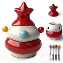 Load image into Gallery viewer, Ceramic Chick Toothpick Dispenser & Appetizer Fork Set