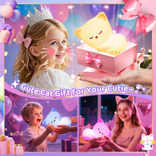 Load image into Gallery viewer, Cat Night Light for Kids – 16-Color Squishy Silicone Lamp