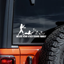 Load image into Gallery viewer, 'We Ate Your Stick Figure Family' Zombie Vinyl Decal Sticker (8" x 3")