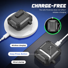 Load image into Gallery viewer, AirPods 1 & 2 Case with Cleaning Kit – Locking Armor (Black)