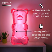 Load image into Gallery viewer, Squeezable Gummy Bear Night Light – Rechargeable (Pink)