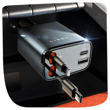 Load image into Gallery viewer, LISEN 84W 4-in-1 Retractable Car Charger & Organizer