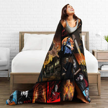 Load image into Gallery viewer, Horror Movie Flannel Throw Blanket (50" x 40") - Lightweight Halloween Decor