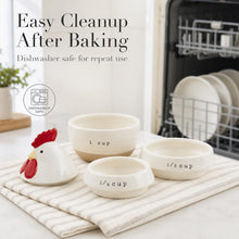 Load image into Gallery viewer, Chicken Measuring Cups – Stacking Stoneware Kitchen Set