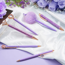 Load image into Gallery viewer, Set of 8 Purple Crystal Ballpoint Pens - Stylish Writing Gifts for Women