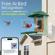 Load image into Gallery viewer, Smart Bird Feeder with HD Camera & Solar Panel | AI Species Recognition