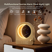 Load image into Gallery viewer, Sunrise Alarm Clock with Moon Lamp – Dual Alarms, 10 Sounds, Timer