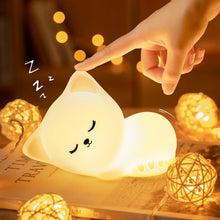 Load image into Gallery viewer, Cat Night Light for Kids – 16-Color Squishy Silicone Lamp