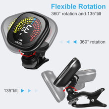 Load image into Gallery viewer, LEKATO Rechargeable Clip-On Guitar Tuner