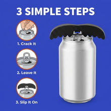 Load image into Gallery viewer, Clip-On Can Mustache – Funny Drink Party Gag Gift