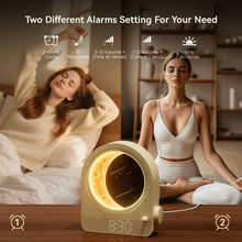 Load image into Gallery viewer, Sunrise Alarm Clock with Moon Lamp – Dual Alarms, 10 Sounds, Timer