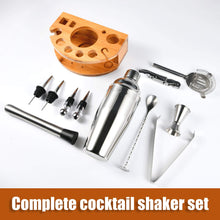 Load image into Gallery viewer, 12-Piece Cocktail Shaker Set with Bamboo Stand - Professional Bar Tools