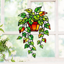 Load image into Gallery viewer, Plant Leaf Stained Glass Suncatcher Window Hanging