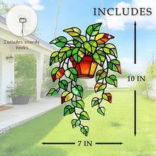 Load image into Gallery viewer, Plant Leaf Stained Glass Suncatcher Window Hanging