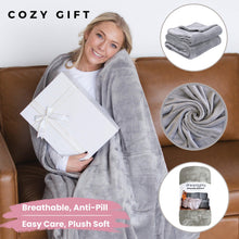 Load image into Gallery viewer, Wearable Blanket with Sleeves – Light Gray