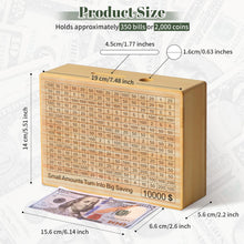 Load image into Gallery viewer, Wooden Money Saving Box with Challenge Stickers - Reusable Cash Vault