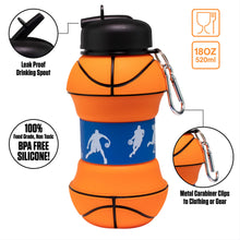 Load image into Gallery viewer, Collapsible Silicone Basketball Water Bottle - Gifteee Unique & Unusual gifts, Cool gift ideas