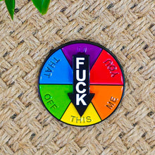 Load image into Gallery viewer, Interactive F-Bomb Spinner Enamel Pin | Funny Backpack & Lapel Accessory