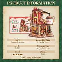 Load image into Gallery viewer, 3D Wooden Gift Factory Puzzle – Lights, Music & Elves