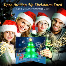 Load image into Gallery viewer, Musical Flashing 3D Christmas Card