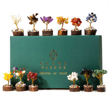Load image into Gallery viewer, Set of 12 Mini Chakra Crystal Trees - Healing Stones for Positive Energy