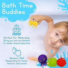 Load image into Gallery viewer, Octopus Water Squirt Toys – 4-Pack Pool & Bath Fun