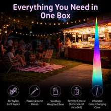 Load image into Gallery viewer, Inflatable Light-Up Cone – 9.8ft Color-Changing Event Decor