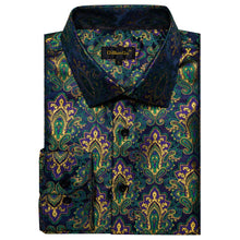 Load image into Gallery viewer, DiBanGu Paisley Green & Gold Dress Shirt