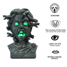 Load image into Gallery viewer, Animated Medusa Bust - Electronic Indoor/Outdoor Halloween Decoration