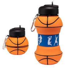 Load image into Gallery viewer, Collapsible Silicone Basketball Water Bottle - Gifteee Unique & Unusual gifts, Cool gift ideas