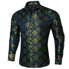 Load image into Gallery viewer, DiBanGu Paisley Green & Gold Dress Shirt